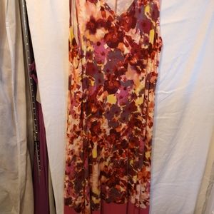 Logo by Lori Goldstein pink floral print tank dress